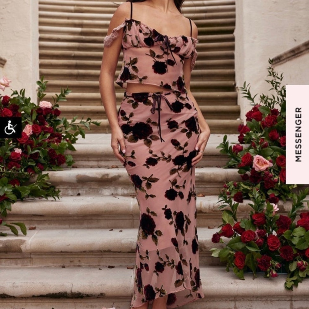 House of CB Pink Floral Skirt
